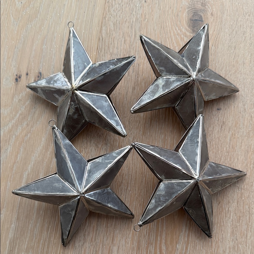 CB2 Silver Star Ornaments